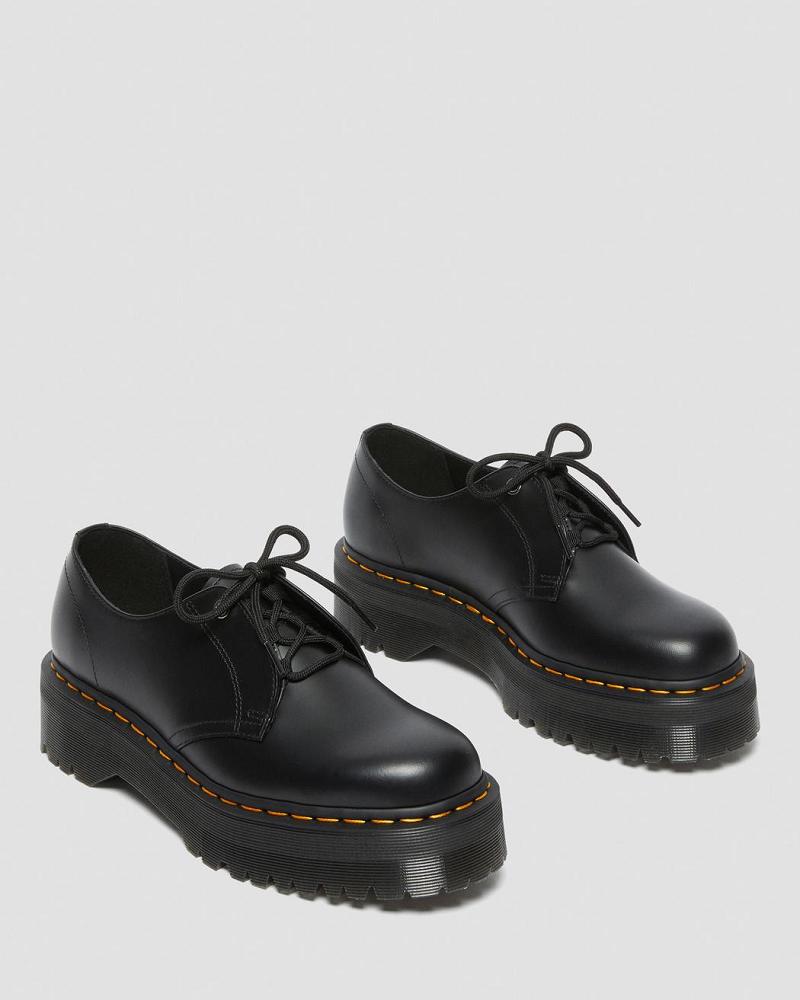 Dr Martens Jarrick Lo Smooth Læder Platform Sko Herre Sort | DK 626AHK